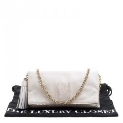 Pre Owned Carolina Herrera White Leather Chain Triana Shoulder bag