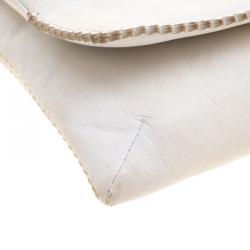 Pre Owned Carolina Herrera White Leather Chain Triana Shoulder bag