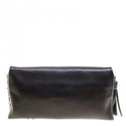 Pre Owned Carolina Herrera Black Leather Chain Crossbody Bag