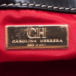 Pre Owned Carolina Herrera Black Leather Chain Crossbody Bag