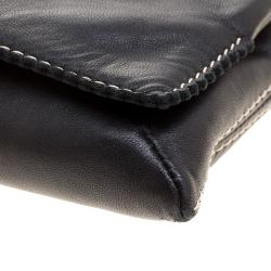 Pre Owned Carolina Herrera Black Leather Chain Crossbody Bag