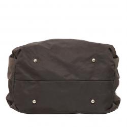 Pre Owned Carolina Herrera Dark Brown Nylon Drawstring Shoulder Bag