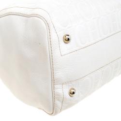 Carolina Herrera White Leather Andy Boston Bag