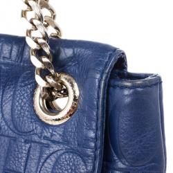Pre Owned Carolina Herrera Blue Leather Small Audrey