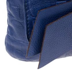 Pre Owned Carolina Herrera Blue Leather Small Audrey