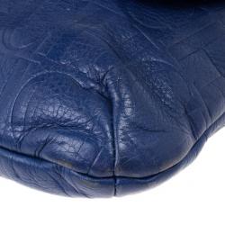 Pre Owned Carolina Herrera Blue Leather Small Audrey