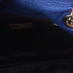 Pre Owned Carolina Herrera Blue Leather Small Audrey
