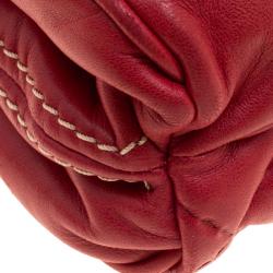 Pre Owned Carolina Herrera Red Quilted Leather Shoulder Bag