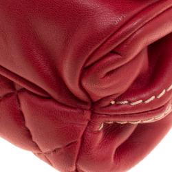 Pre Owned Carolina Herrera Red Quilted Leather Shoulder Bag