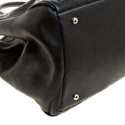 Pre Owned Carolina Herrera Black Monogram Leather Matteo Tote