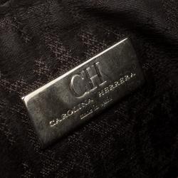 Pre Owned Carolina Herrera Green Leather Logo CH Crossbody