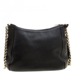 Pre Owned Carolina Herrera Black Leather Maria Shoulder Bag