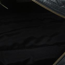 Pre Owned Carolina Herrera Black Leather Monogram Shoulder Bag