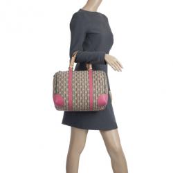 Pre Owned Carolina Herrera Multicolored Canvas Andy Boston Bag