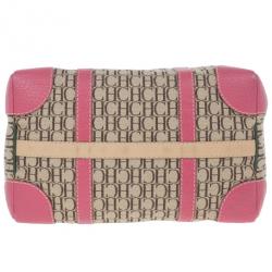 Pre Owned Carolina Herrera Multicolored Canvas Andy Boston Bag