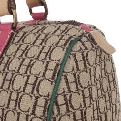 Pre Owned Carolina Herrera Multicolored Canvas Andy Boston Bag