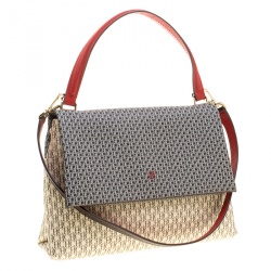 Pre Owned Carolina Herrera Multicolor Monogram Coated Canvas Top Handle Shoulder Bag