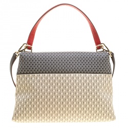 Pre Owned Carolina Herrera Multicolor Monogram Coated Canvas Top Handle Shoulder Bag