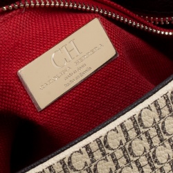 Pre Owned Carolina Herrera Multicolor Monogram Coated Canvas Top Handle Shoulder Bag