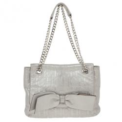 مملوكة مسبقًا Carolina Herrera Silver Audrey Shoulder bag