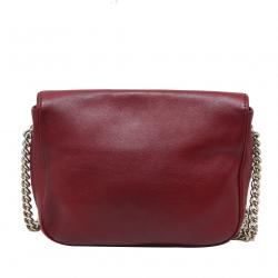 Pre Owned Carolina Herrera Red Leather New Baltazar Shoulder Bag