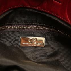 Pre Owned Carolina Herrera Red Leather New Baltazar Shoulder Bag