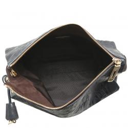 Carolina Herrera Black Monogram Embossed Leather Chain Shoulder Bag