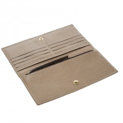 Pre Owned Carolina Herrera Beige Leather Continental Wallet