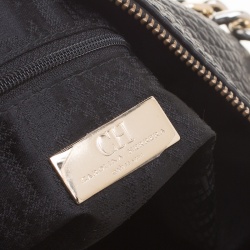 Pre Owned Carolina Herrera Black Pebbled Leather Hobo