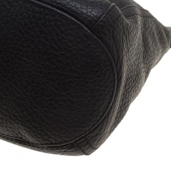 Pre Owned Carolina Herrera Black Pebbled Leather Hobo