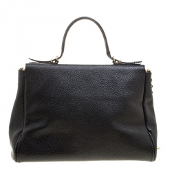 Pre Owned Carolina Herrera Black Leather Shoulder Bag