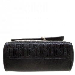 Pre Owned Carolina Herrera Black Leather Shoulder Bag