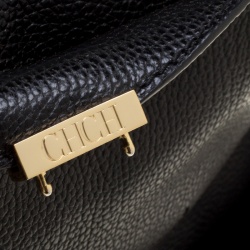 Pre Owned Carolina Herrera Black Leather Shoulder Bag