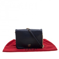 Pre Owned Carolina Herrera Blue Leather New Baltazar Shoulder Bag