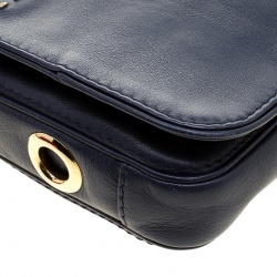 Pre Owned Carolina Herrera Blue Leather New Baltazar Shoulder Bag