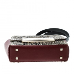 Pre Owned Carolina Herrera Leather and Python Skin Casati Shoulder Bag