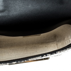 Pre Owned Carolina Herrera Leather and Python Skin Casati Shoulder Bag