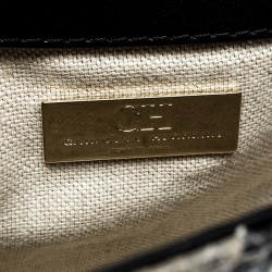 Pre Owned Carolina Herrera Leather and Python Skin Casati Shoulder Bag