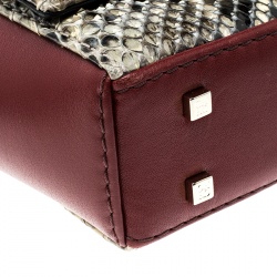 Pre Owned Carolina Herrera Leather and Python Skin Casati Shoulder Bag