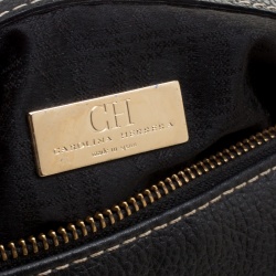 Pre Owned Carolina Herrera Black Leather Top Handle Bag