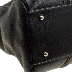 Pre Owned Carolina Herrera Black Leather Top Handle Bag