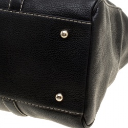 Pre Owned Carolina Herrera Black Leather Top Handle Bag