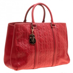 Pre Owned Carolina Herrera Red Leather Matteo Tote