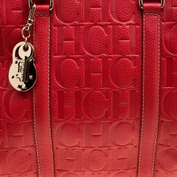 Pre Owned Carolina Herrera Red Leather Matteo Tote