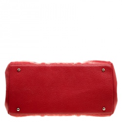 Pre Owned Carolina Herrera Red Leather Matteo Tote