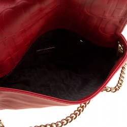 Pre Owned Carolina Herrera Red Leather New Baltazar Flap Shoulder Bag