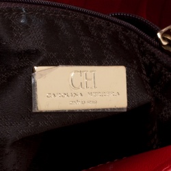 Pre Owned Carolina Herrera Red Leather New Baltazar Flap Shoulder Bag