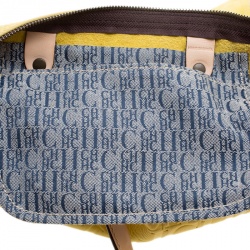 Pre Owned Carolina Herrera Yellow Monogram Leather Large Andy Boston Bag