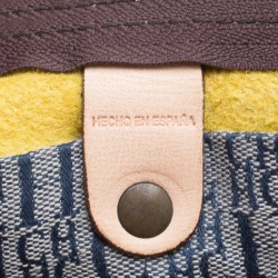 Pre Owned Carolina Herrera Yellow Monogram Leather Large Andy Boston Bag