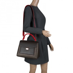 Pre Owned Carolina Herrera Brown/Gold Monogram Coated Canvas and Leather Top Handle Bag